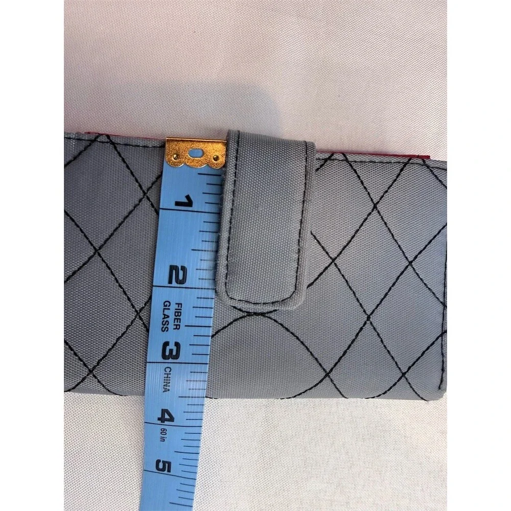 Travelon Wallet Womens One Size Gray Quilted RFID Bifold Zip Coin Pocket